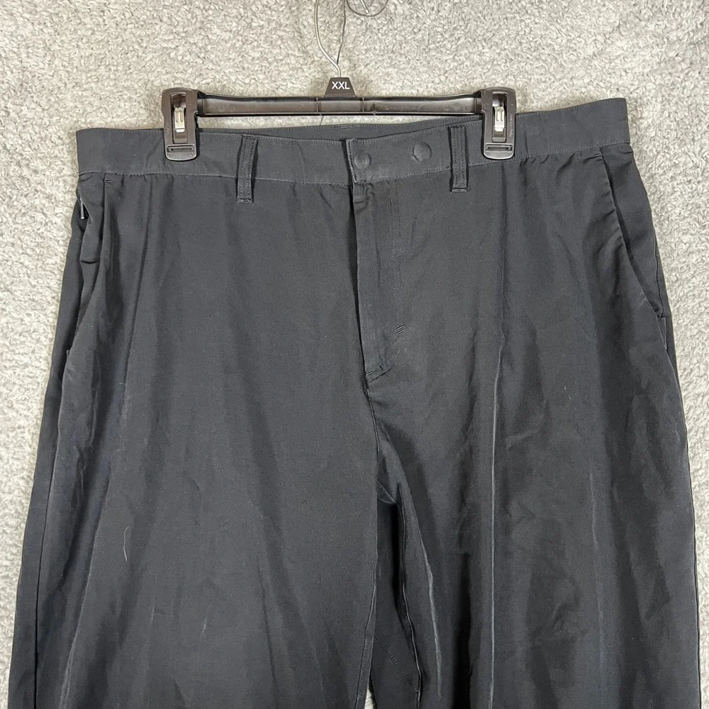 Fabletics Chino Pants Mens 38x31 Black Casual Flat Front Comfort Fit Straight